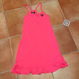 NWOT - Girls Hurley dress/swim cover pink racer back - size L - 14/16